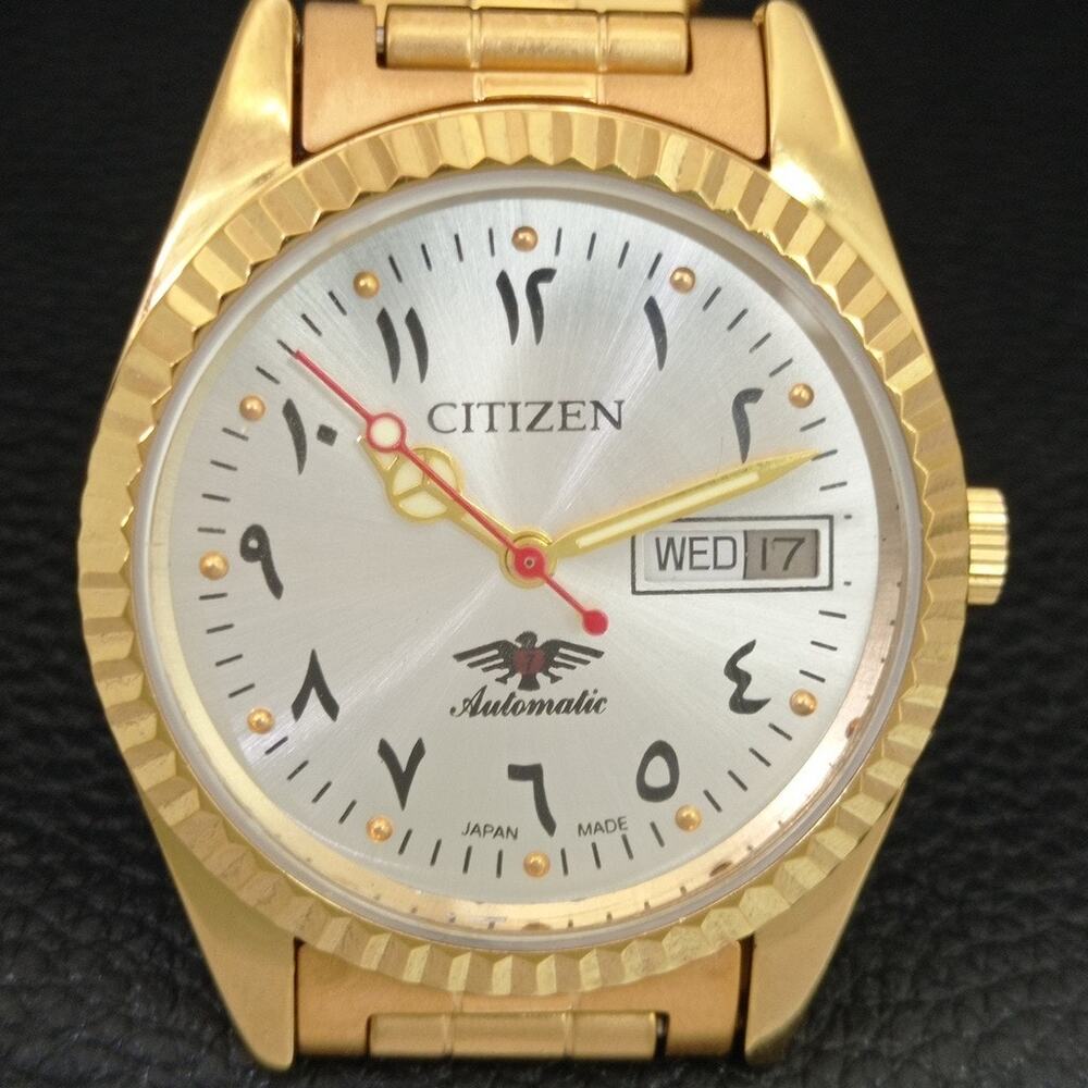 Vintage 1972 Citizen Automatic Mens Gold Watch W/daydate & White accents - Picture 4 of 10